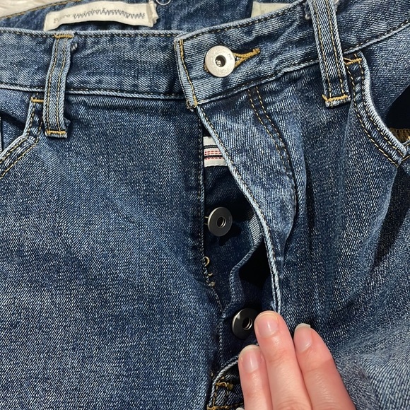 Anthropologie Pilcro & the Letterpress Two Tone Flare Raw Hem Jeans - Picture 5 of 13